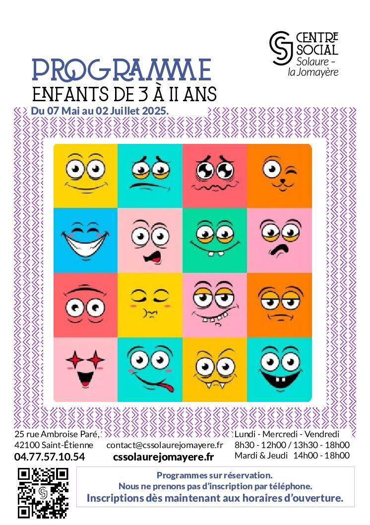 Programme enfants du 07 mai au 02 juillet