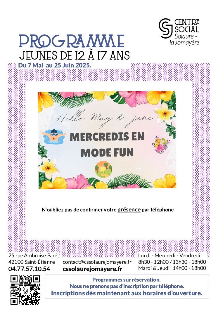 Programme ados du 7 mai au 02 juillet