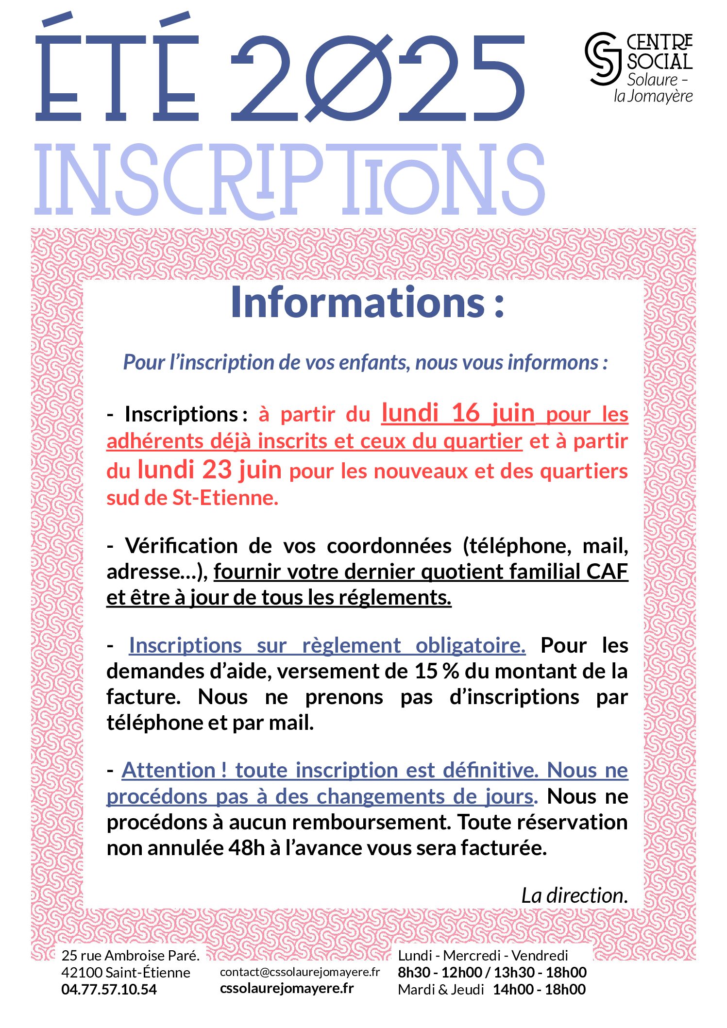 Infos été 2025