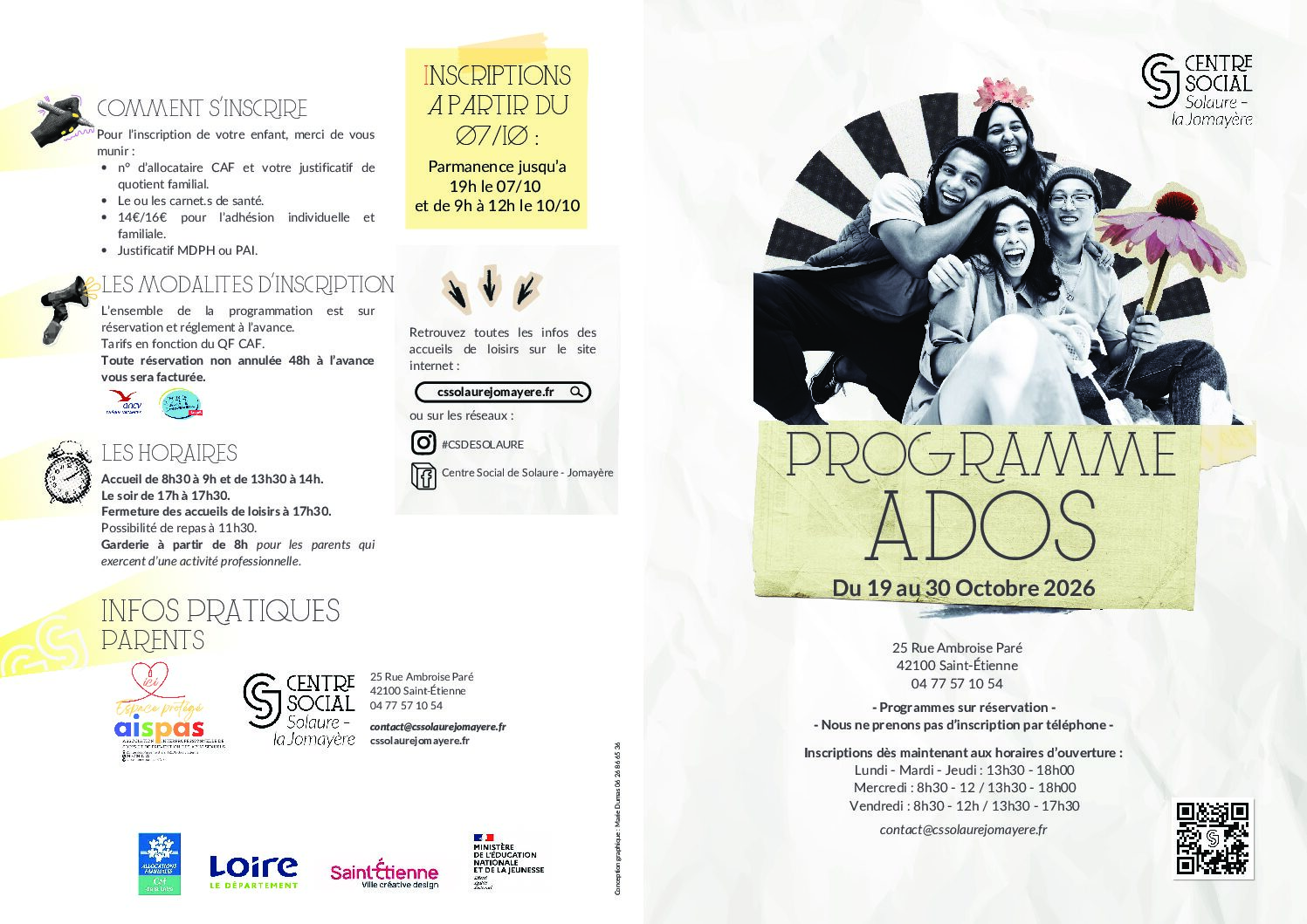 Programme vacances ados