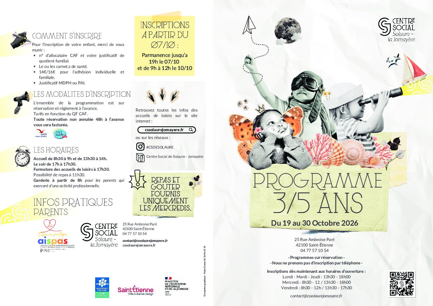 Programme vacances 3-5 ans