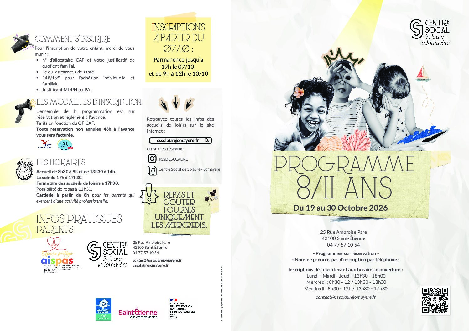 Programme vacances 8-11 ans